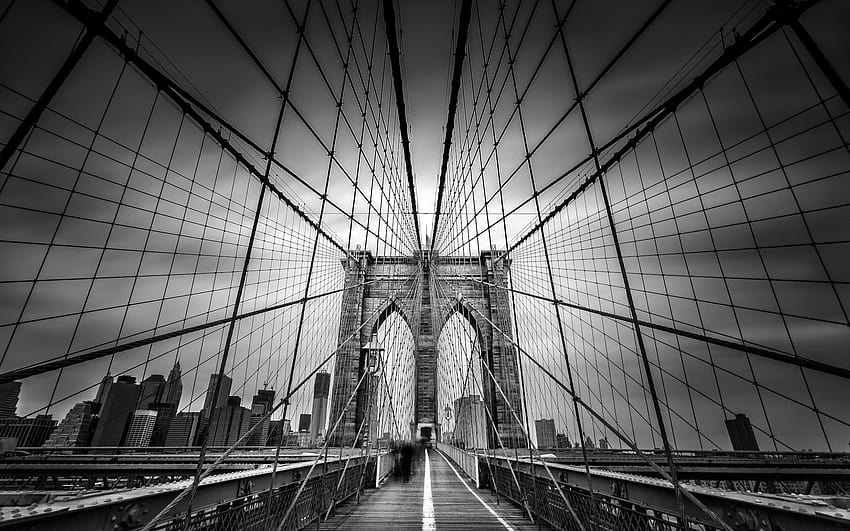 Бруклинският мост черно и бяло 23391 HD тапет