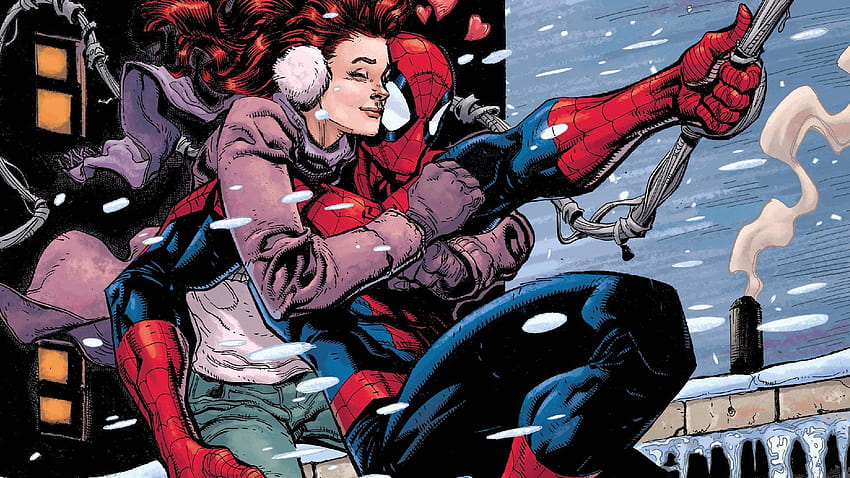 Spiderman et Mary Jane, l'homme araignée de Noël Fond d'écran HD