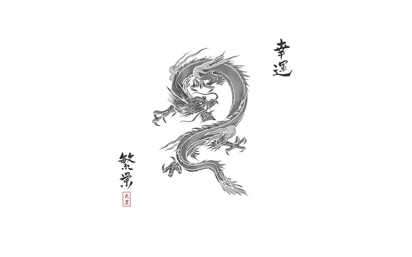 Dragón chino 5 Dragón chino, dragón blanco fondo de pantalla