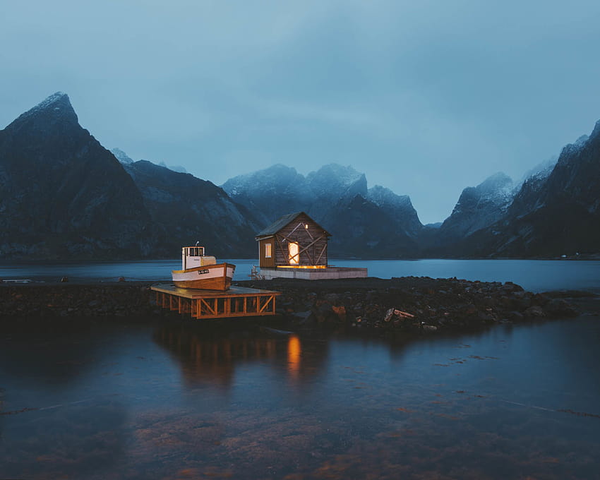 Lofoten Adaları, Norveç'te kulübe. [1280x1024] [OS] : r/CabinPorn, ada kabini HD duvar kağıdı