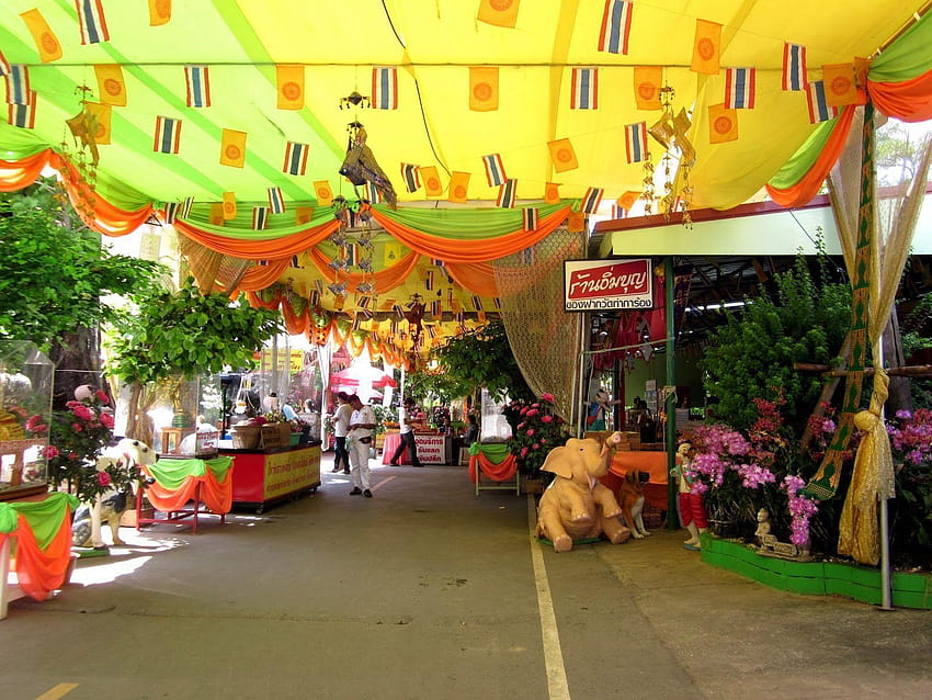 City Market in the resort Ayuthaya, Thailand and HD wallpaper