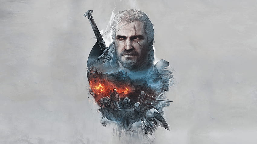 Geralt of Rivia, The Witcher, The Witcher 3: Wild Hunt, geralt of rivia drawing HD wallpaper