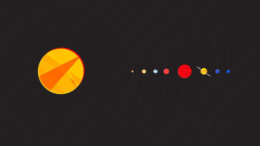 Solar System Sun Planets Minimalist ...upixel, minimalism sun HD wallpaper