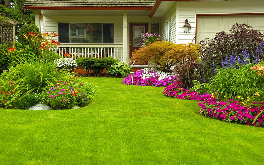 Home, garden, lawn, garden background HD wallpaper