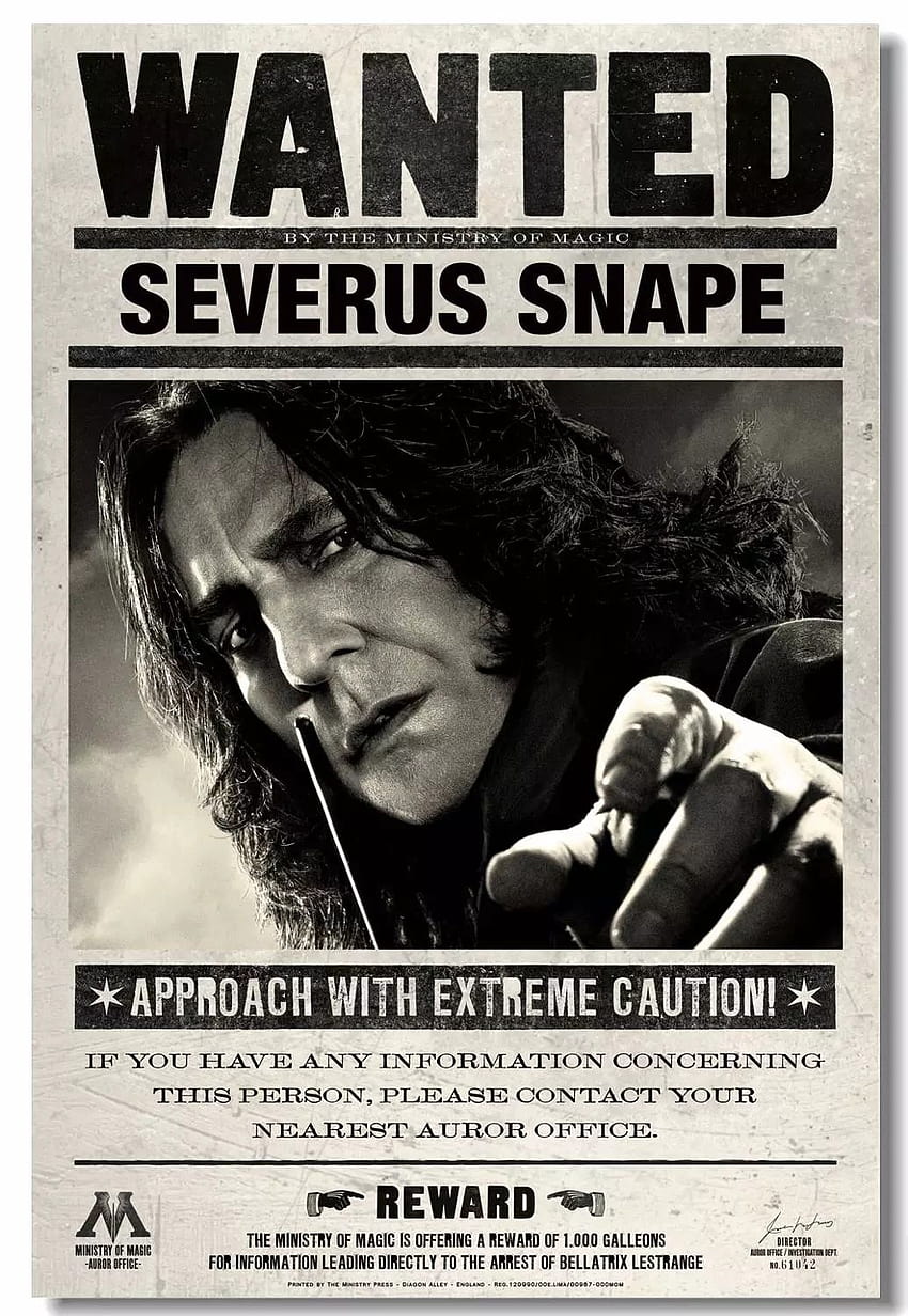 Custom Canvas Wall Prints Vintage Wanted Severus Snape Poster Bellatrix Lestrange Wall Stickers Daily Prophet Stickers, snape daily prophet HD phone wallpaper