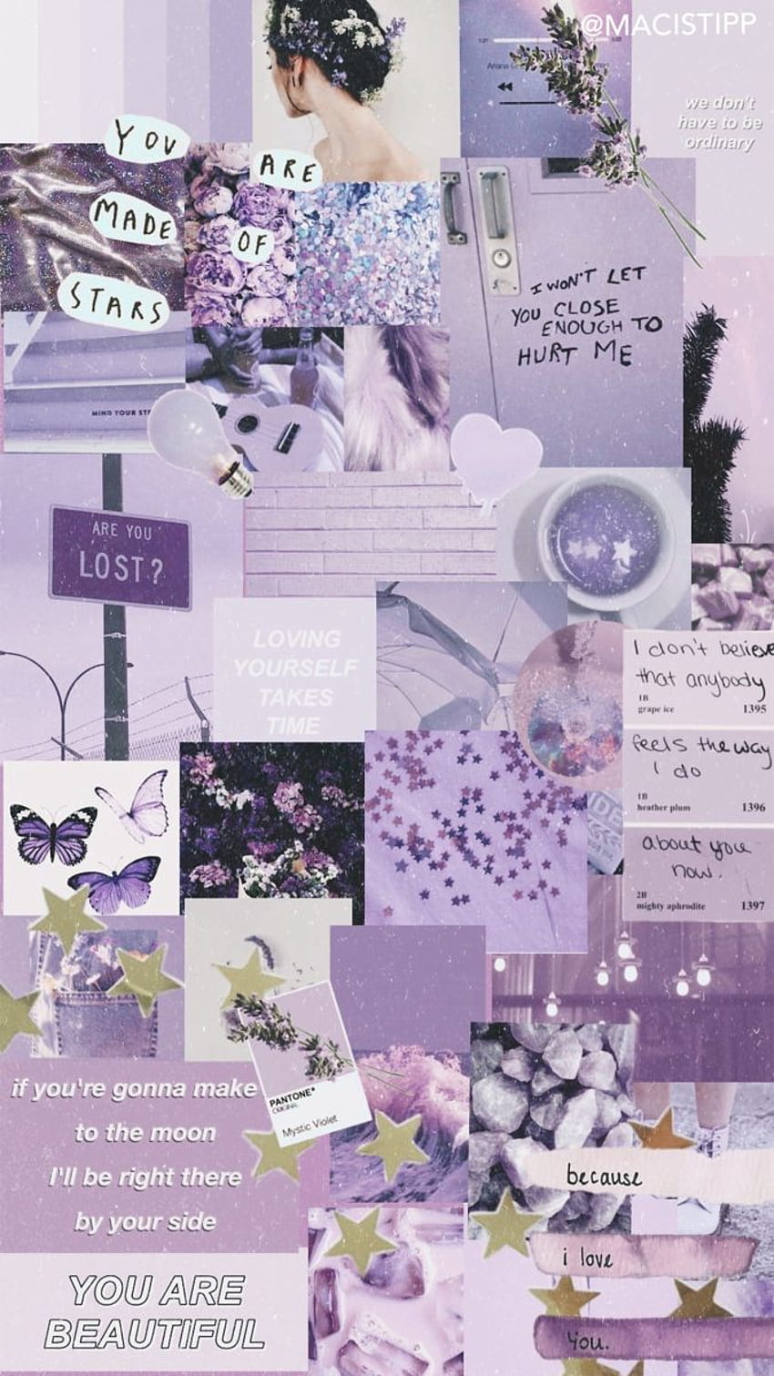lavender pada tahun 2021, kolase ungu muda wallpaper ponsel HD