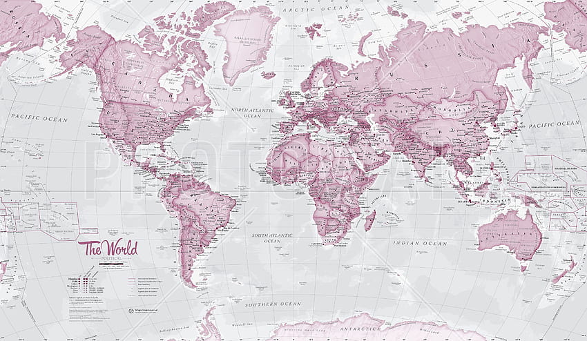 World Map Political Pink HD wallpaper
