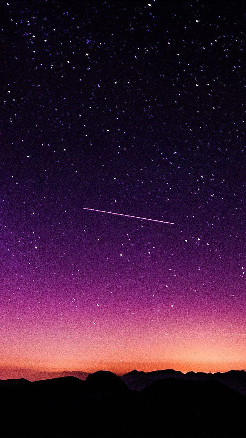 STAR GALAXY NIGHT SKY MOUNTAIN PURPLE RED NATURE SPACE, nature ciel violet Fond d'écran de téléphone HD