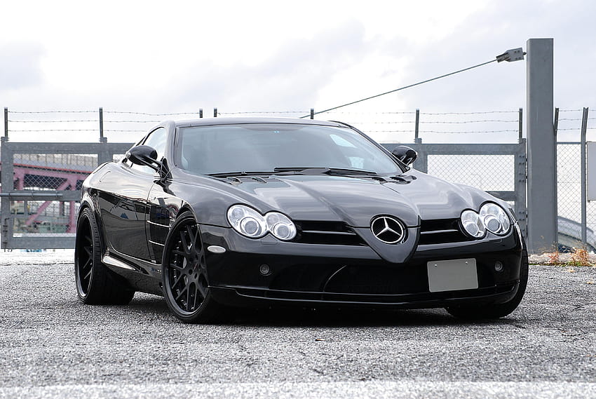 Black Mercedes, mercedes benz slr mclaren HD wallpaper