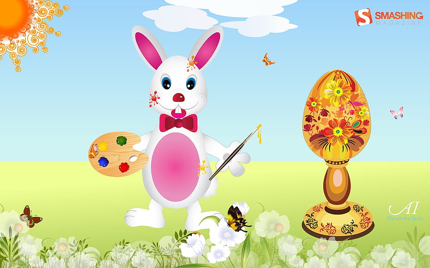 35 Neşeli Paskalya ? Komik Tavşanlar Ve Boyalı Yumurtalar HD duvar kağıdı