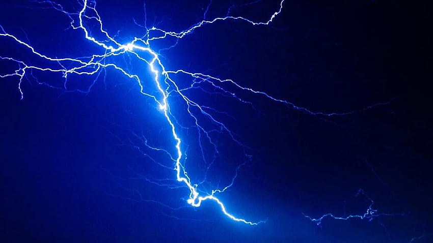 Blue Lightning, aesthetic lightning HD wallpaper