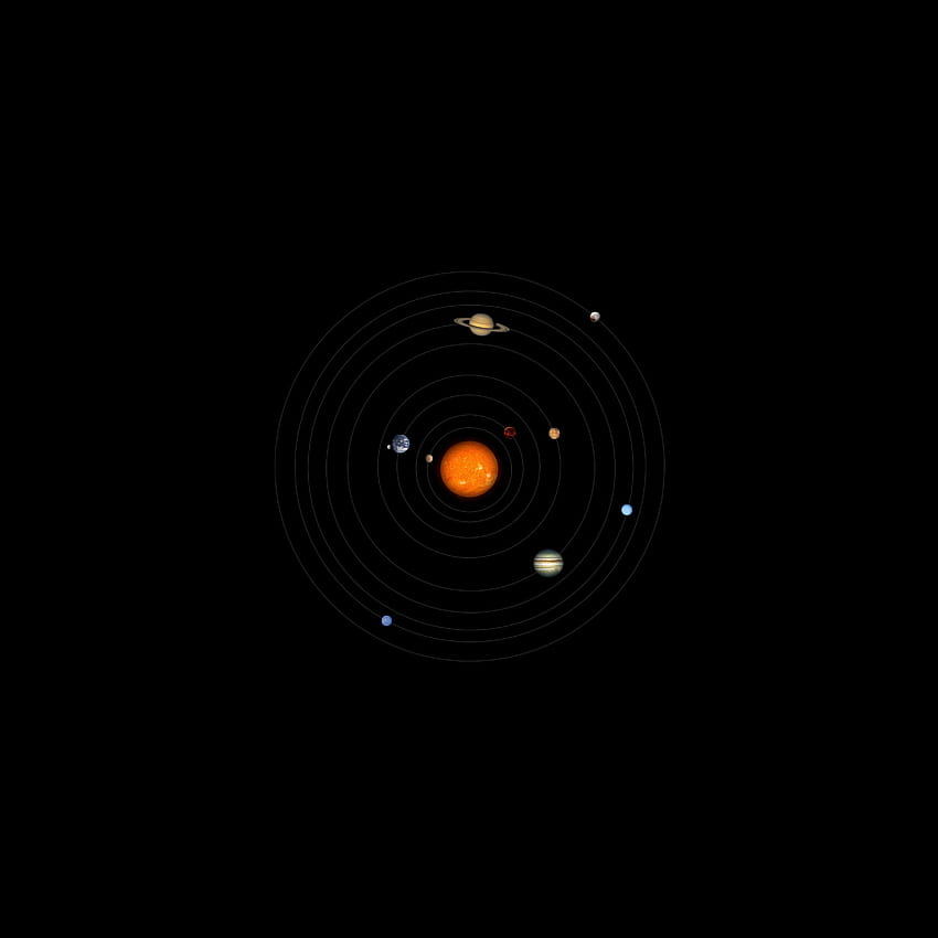 3415x3415 solar system, planets, space, astronomy, circles ipad pro 12.9, minimal solar system ipad HD phone wallpaper