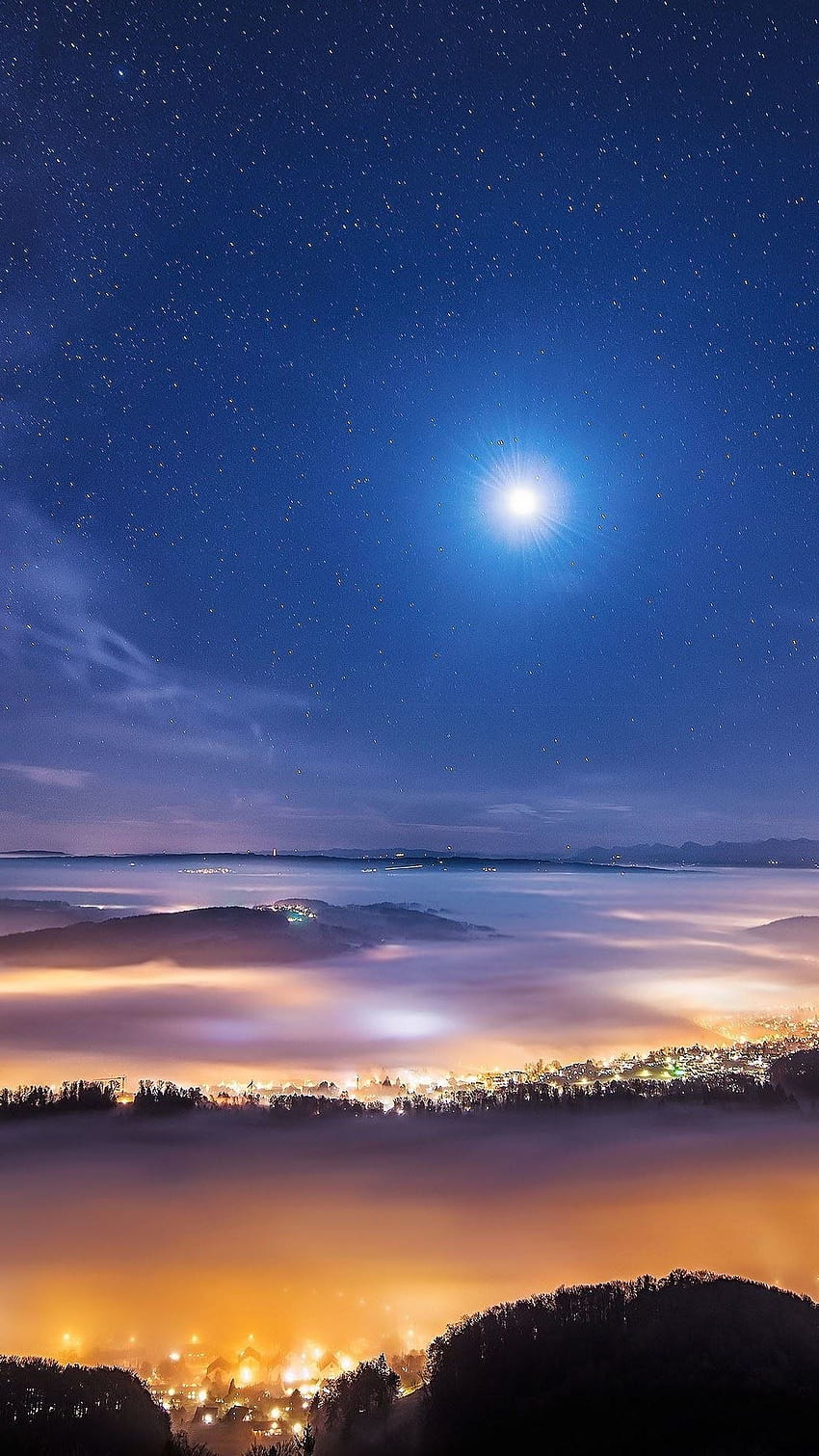 Piękny nocny widok na gwiaździste niebo, piękne niebo Tapeta na telefon HD