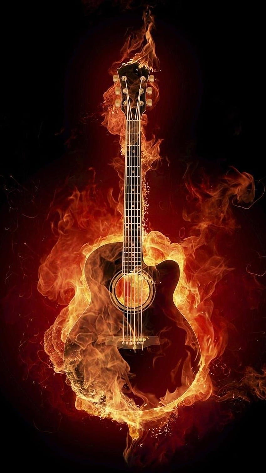 Keren api gitar Papel de parede de celular HD