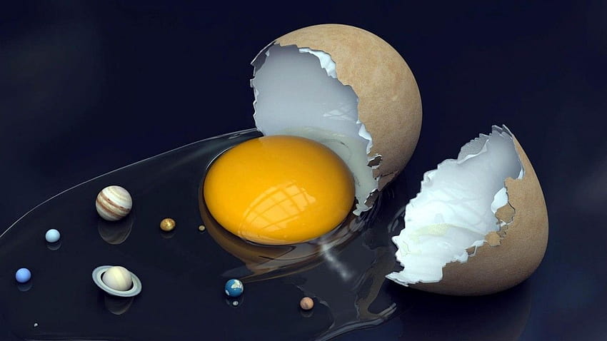 broken egg yolk egg shell HD wallpaper