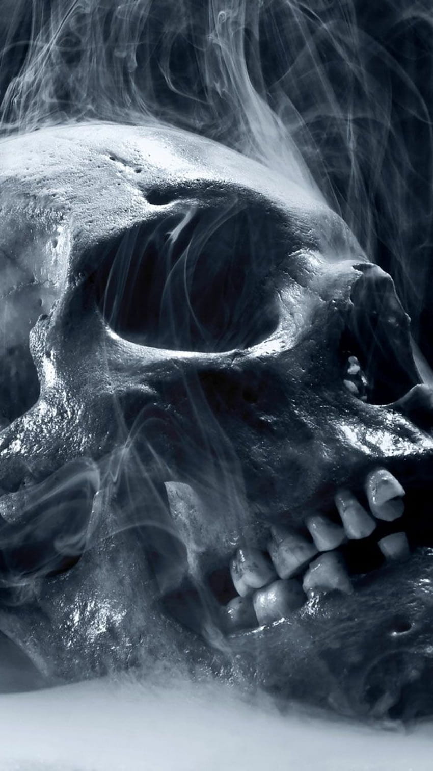 Skull Smoke Halloween iPhone 6, merokok iphone wallpaper ponsel HD