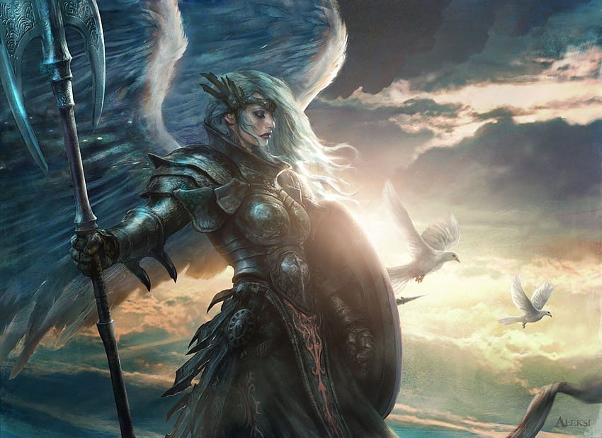 Girl Angel Arms Wings Art Warrior ... tip, viking women warriors HD wallpaper