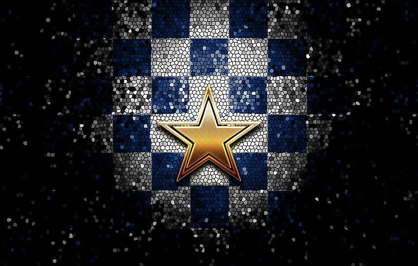 sport, logo, NFL, glitter, checkered, Dallas Cowboys , section спорт, dallas cowboys 2020 HD wallpaper