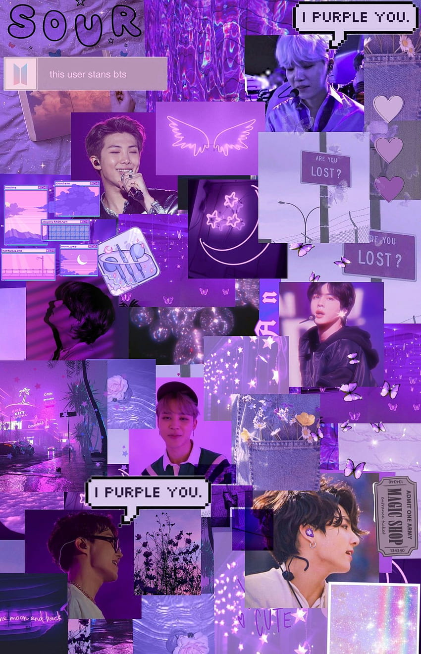 BTS purple aesthetic, jungkook purple HD phone wallpaper
