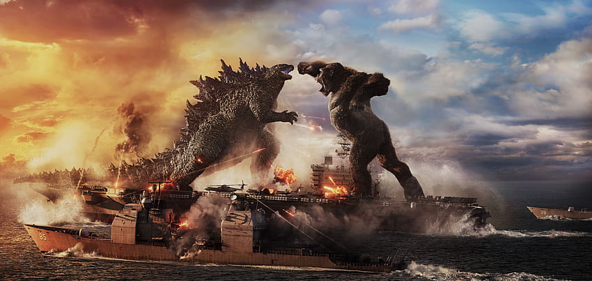 Godzilla vs. Kong Battle In New, poster godzilla vs kong 2021 Wallpaper HD