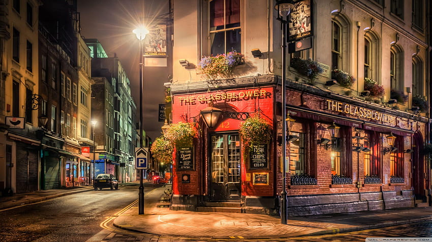 London, night, buildings, popular, architecture, pub, london night HD wallpaper
