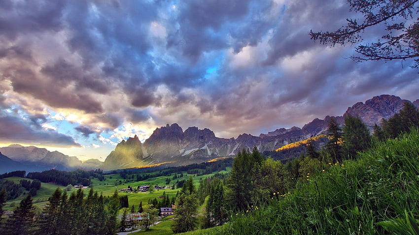 Alpine Tag : Espetacular Alpine Meadow Forest Clouds papel de parede HD