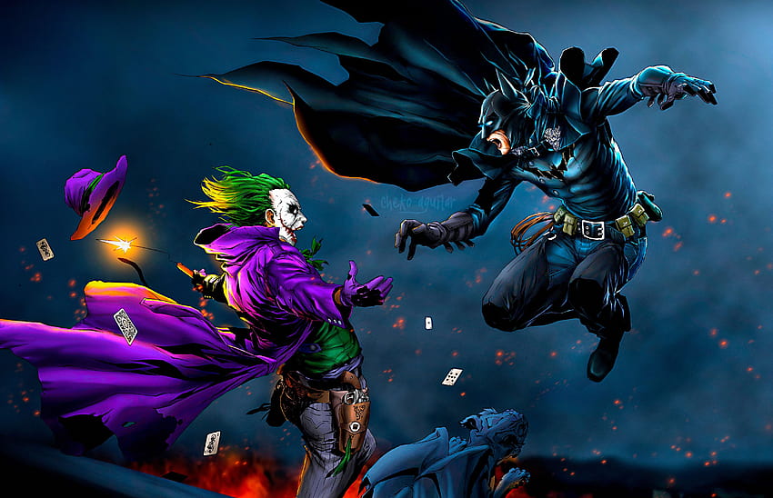 Batman Vs Joker, superhéroes, s y, joker vs batman fondo de pantalla