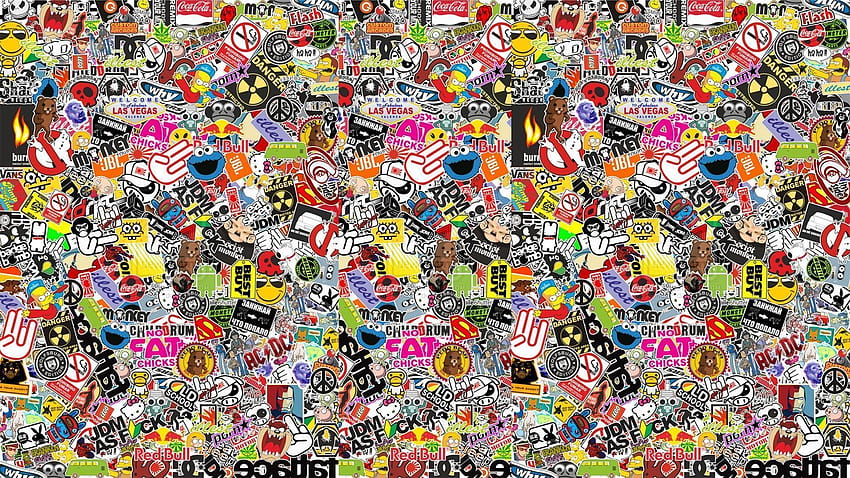 10 Sticker Bomb, stickerbomb HD wallpaper