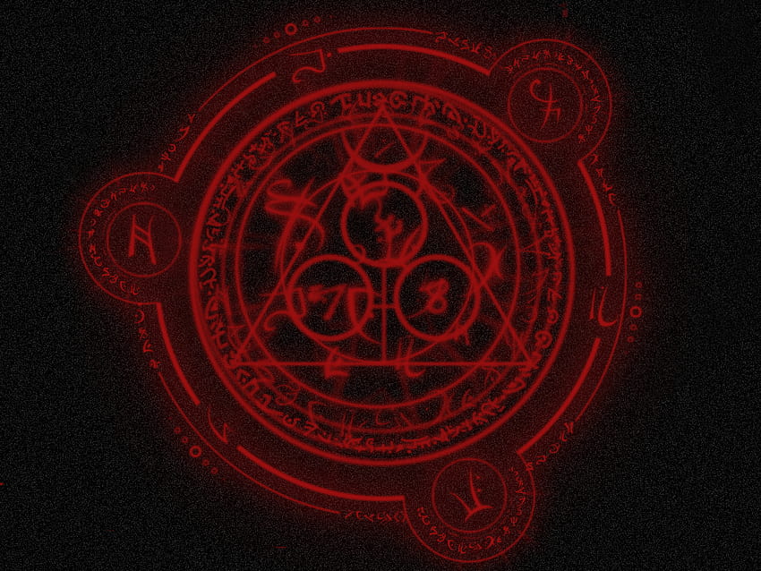Red Runes by icyxeon, pentagram runes HD wallpaper