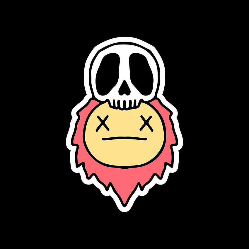 Totenkopf und toter Emoji in Flammen. Illustration für T-Shirt 3126436 Vektorgrafiken bei Vecteezy HD-Handy-Hintergrundbild