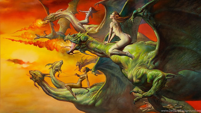 Dragons Fantastik Sanatı Boris Vallejo Arka Planları HD duvar kağıdı