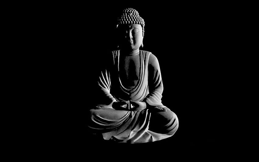 Black Buddha, buddha black and white HD wallpaper