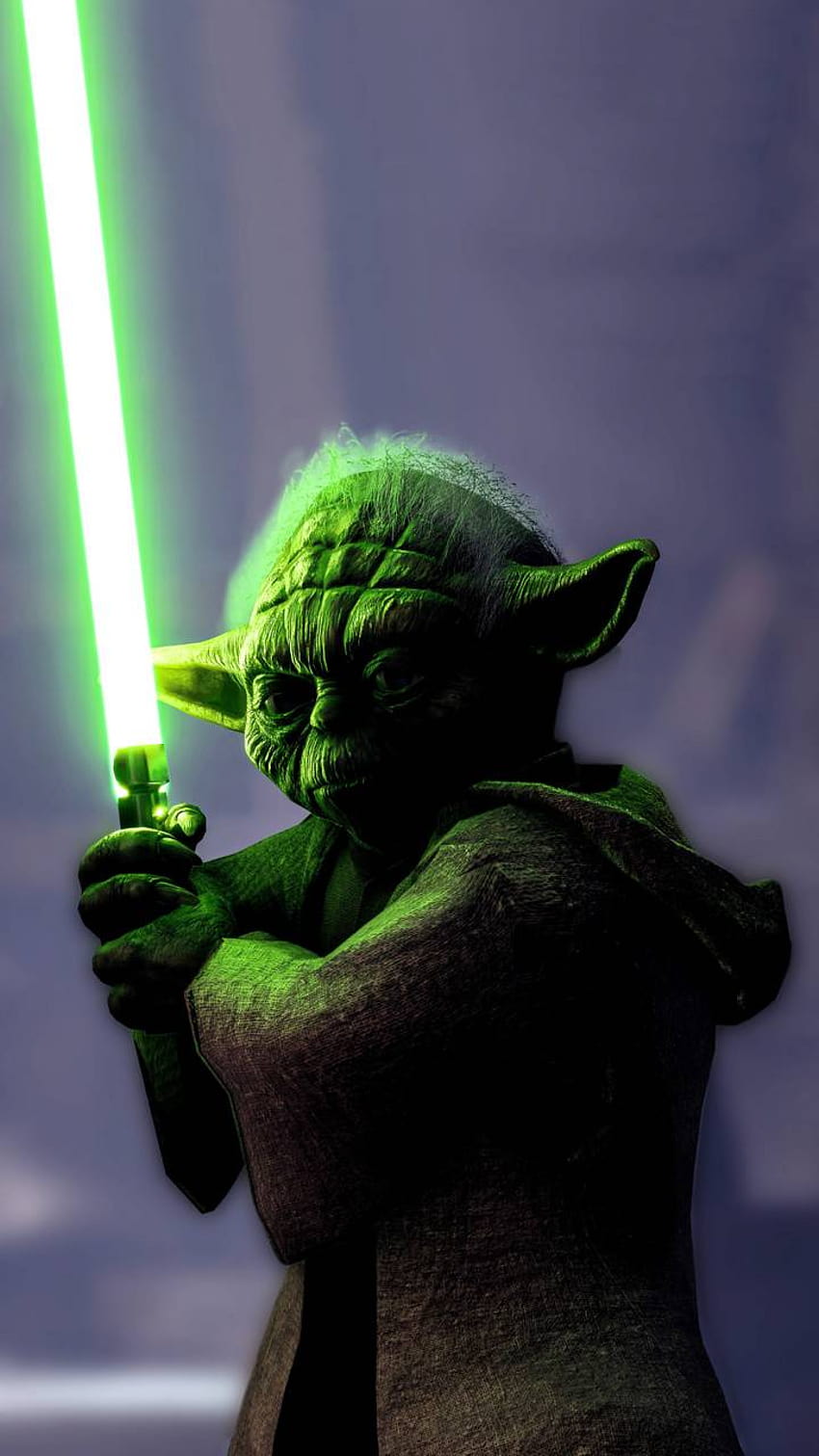 Yoda von Dathys, Yoda Lichtschwert HD-Handy-Hintergrundbild