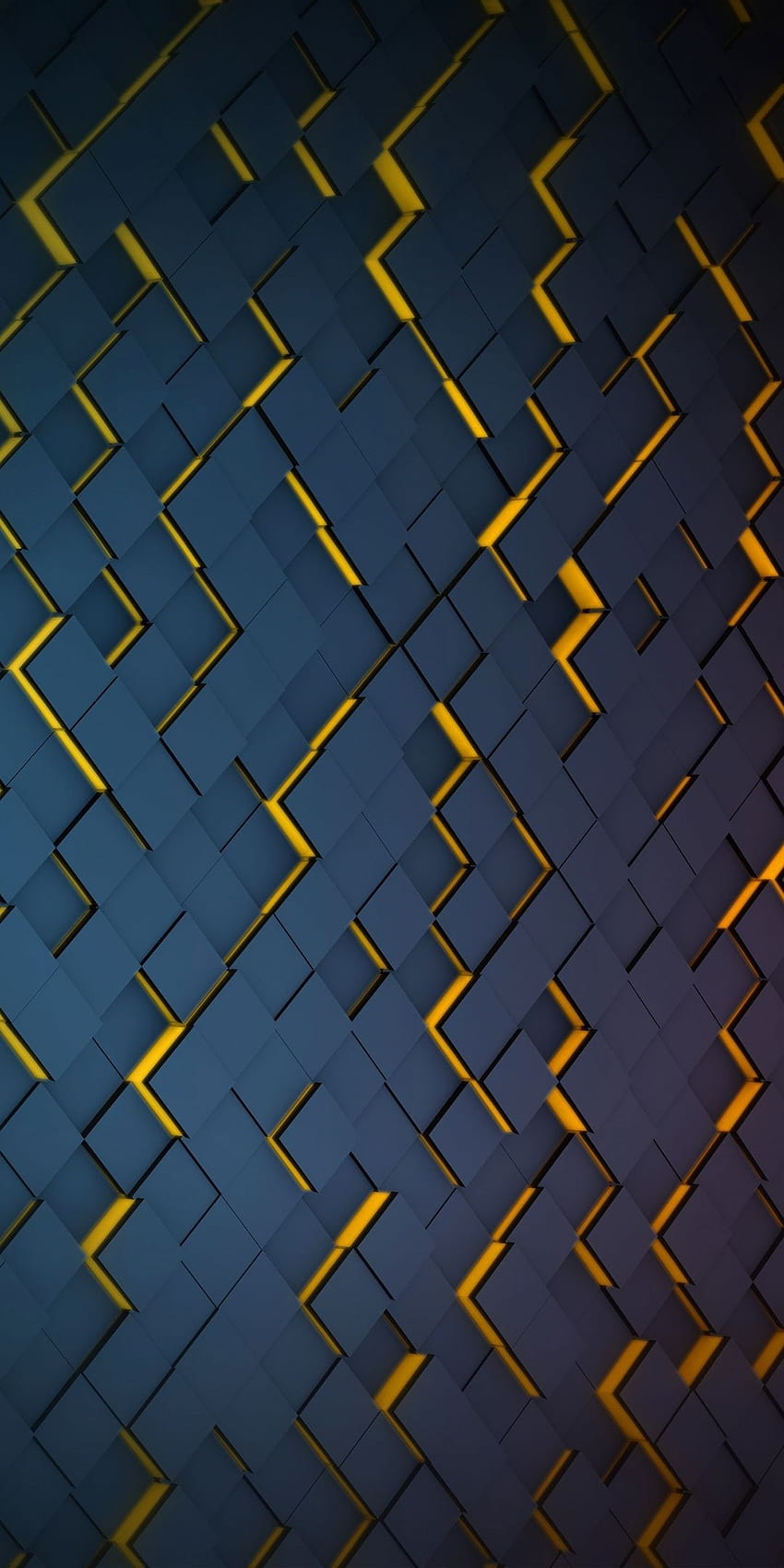 Grid, black, pattern, yellow glow, 1080x2160, phone pattern HD phone wallpaper