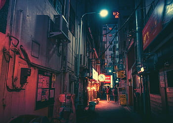 角島大橋の夜景、テールライトの軌跡. Neon, and Vaporwave, Japan Aesthetic HD phone ...