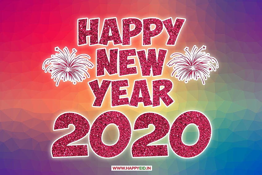 Happy New Year 2020 GIF , Wishes & Greetings, happy new year 2020 beautiful hearts and pink colour HD wallpaper