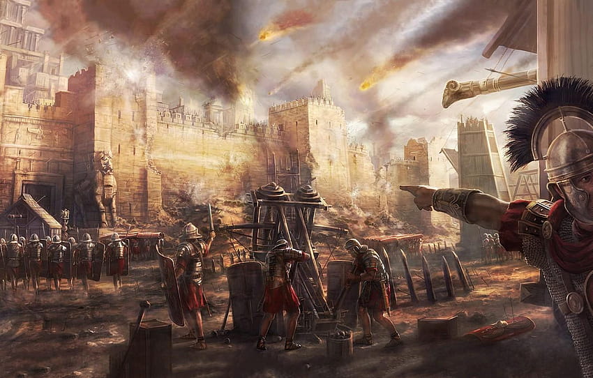 Egypt, Walls, Battle, Roman Army, Legio, Centurion, ballista HD wallpaper