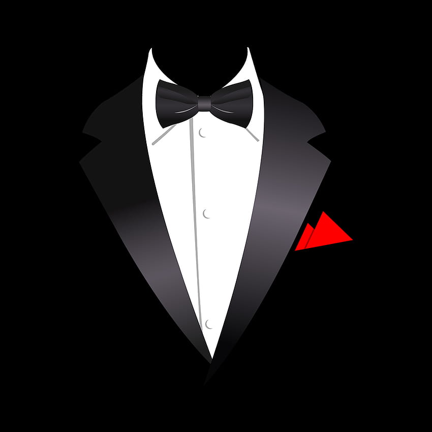 Details zum IamTee-Smoking-T-Shirt mit klassischer schwarzer Fliege und rotem Einstecktuch [1100 x 1100] für Ihr Handy, Ihr Tablet und Ihre Krawatte HD-Handy-Hintergrundbild