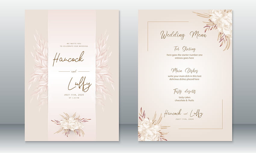 Elegancki szablon karty z zaproszeniem na ślub z różowym tłem 3365406 Grafika wektorowa w Vecteezy Tapeta HD