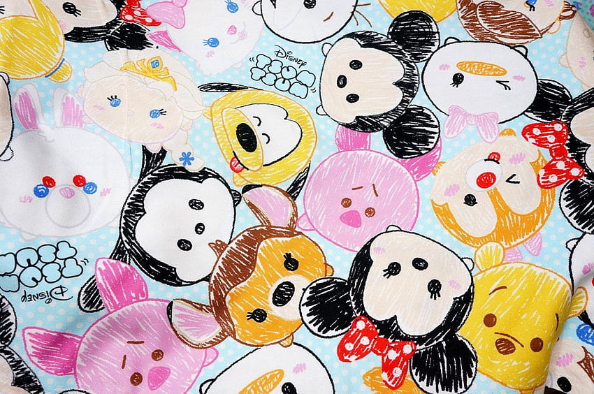 Disney licensed fabric Special offer Disney Character Disney, tsum tsum HD wallpaper