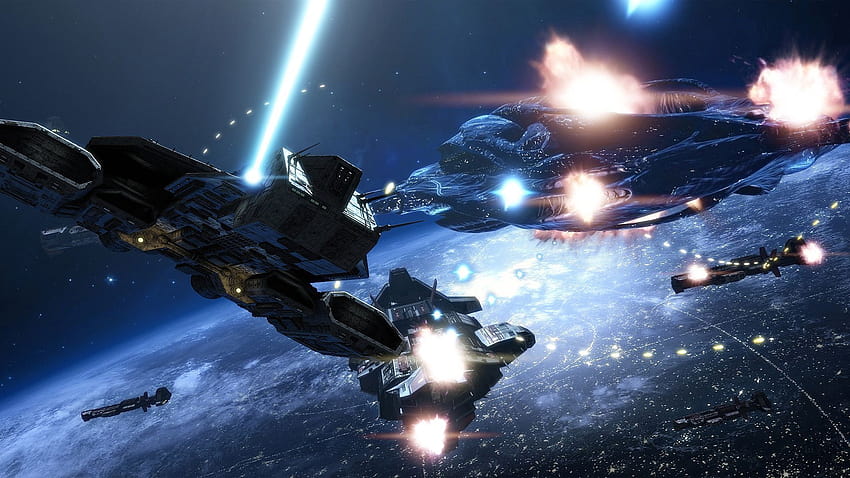 Stargate Battle dengan kapal Wraith, film pertempuran luar angkasa Wallpaper HD