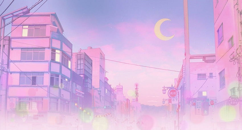 Różowa estetyka anime, komputery w estetyce anime Tapeta HD