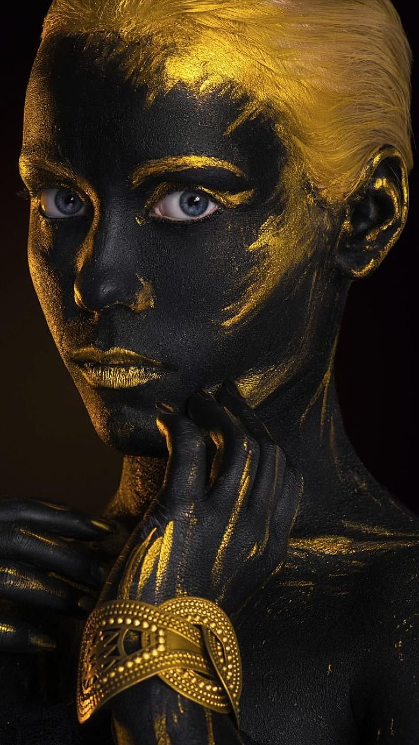 Golden girl by georgekev, black women gold HD phone wallpaper