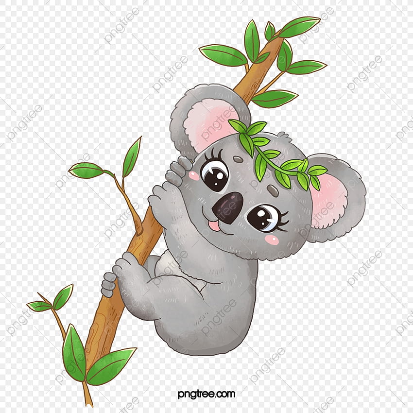 Cute Cartoon Hand Drawn Playing Koala, Koala Clipart, Australia, National Treasure PNG Transparent Clipart and PSD File for HD phone wallpaper