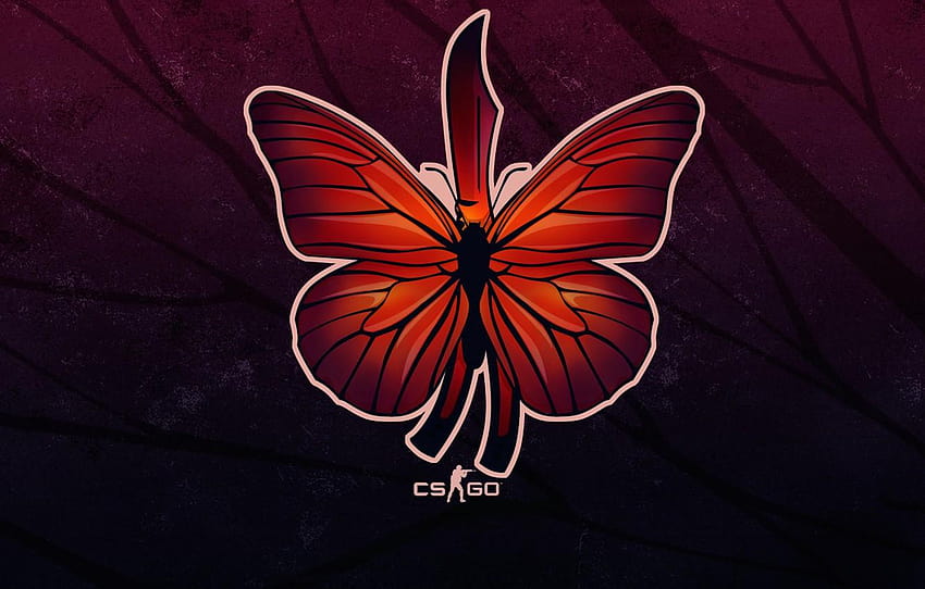 background, figure, wing, butterfly, sticker, cs go, butterfly knife HD wallpaper