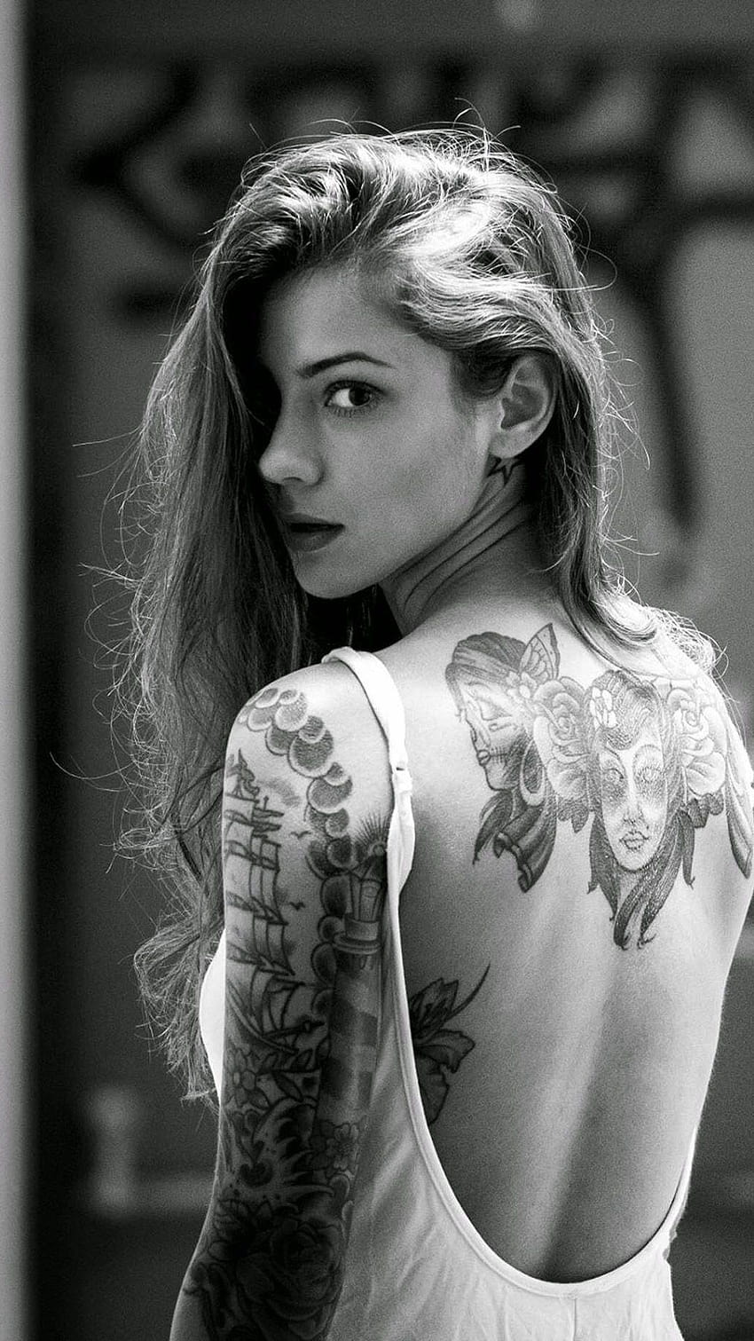 Beautiful Girl Tattooed Back, tattoo girl HD phone wallpaper