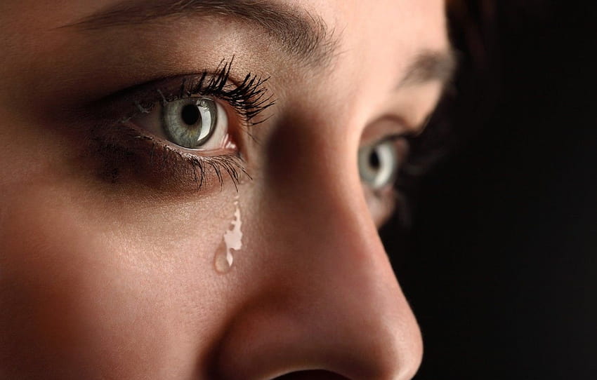 Kobieta, oczy, łzy, płacz, łza do oczu Tapeta HD
