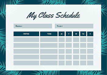 school schedule template