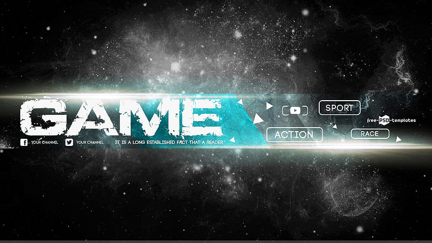 Game Youtube Banner Template, gaming channel art HD wallpaper