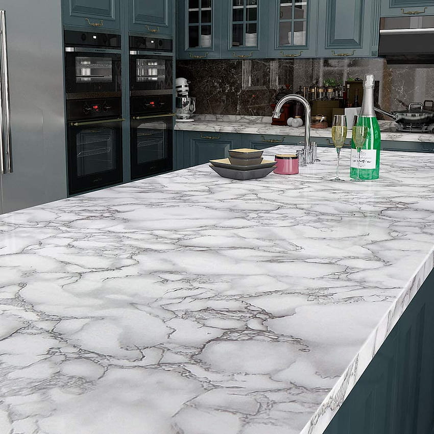 Livelynine Marble Peel and Stick Countertops for Kitchen Waterproof Vinyl Countertop Contact Paper for Desk Cover Dresser Top Counter Top Covering Table Sticker 15.8x78.8 Inch HD phone wallpaper